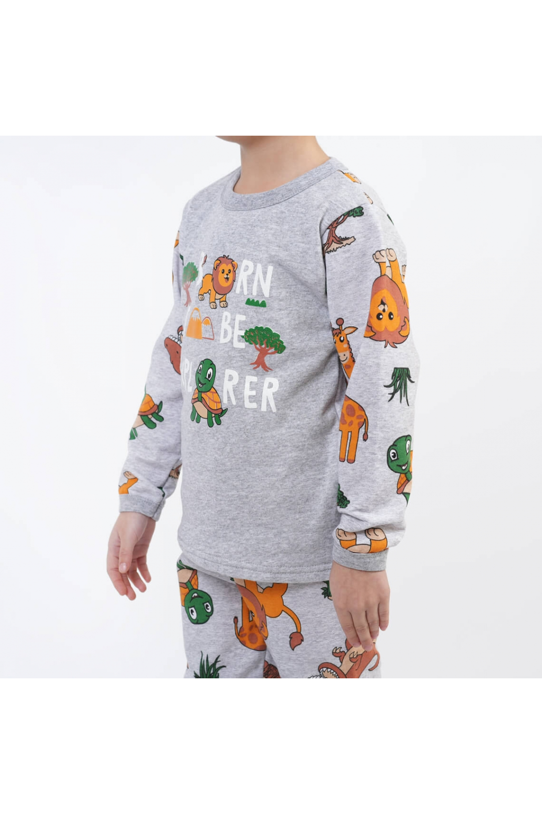 Піжама для хлопчика Сафарі сірий начіс (футер)