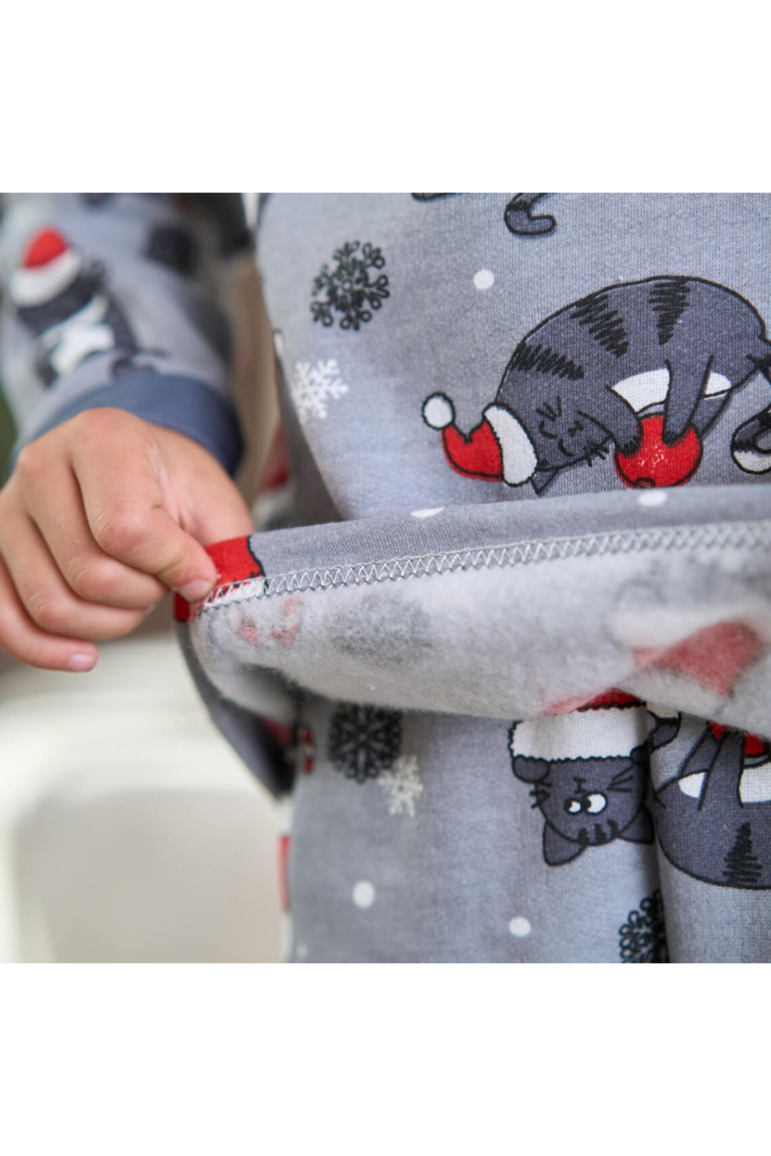 Піжама для дівчинки Котики графіт начіс (футер)