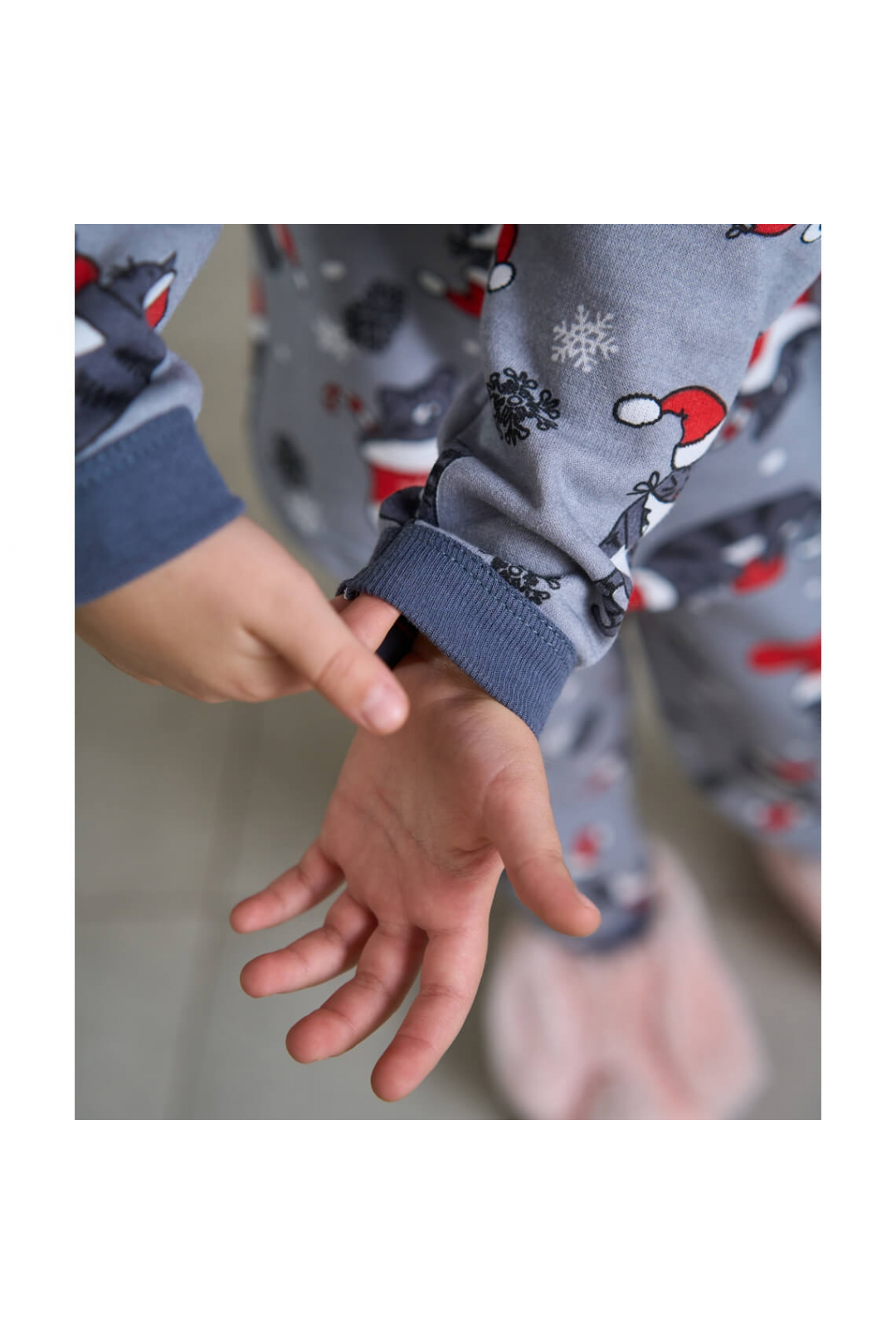 Піжама для дівчинки Котики графіт начіс (футер)