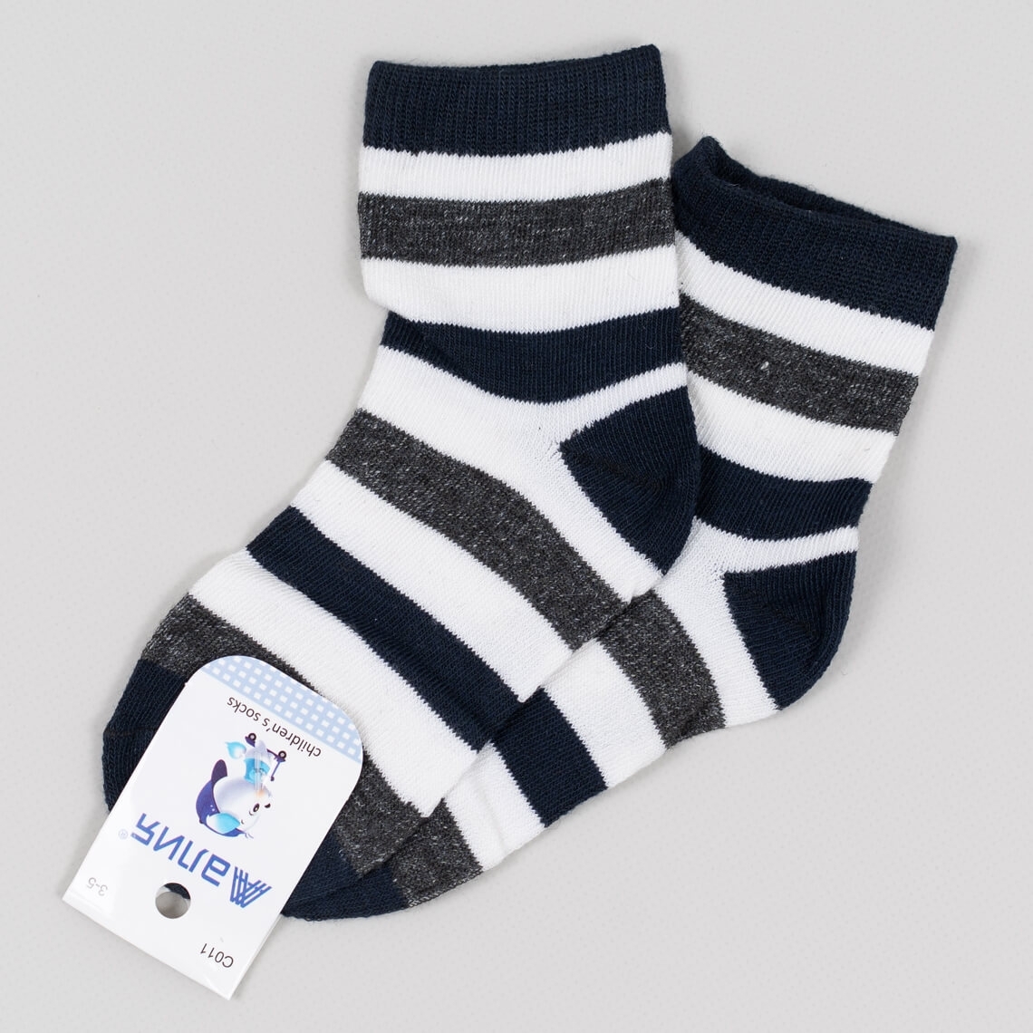 Шкарпетки для хлопчика сірий-синій бавовна