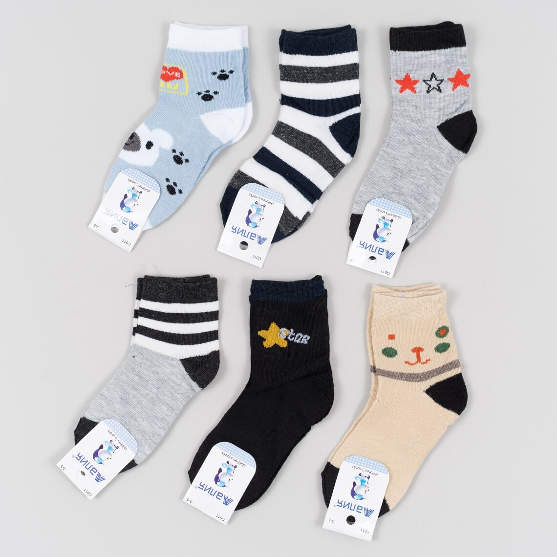 Шкарпетки для хлопчика сірий-синій бавовна