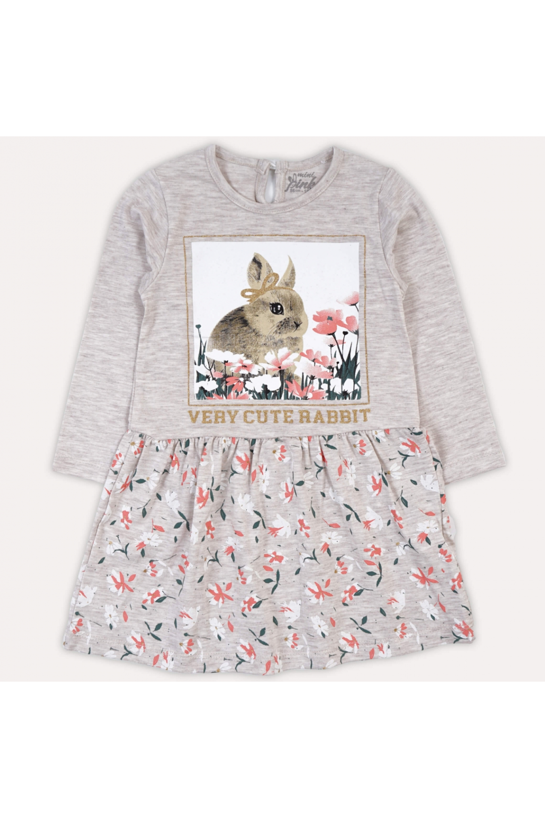 Сукня з зайчиком для дівчинки бежевий фулікра
