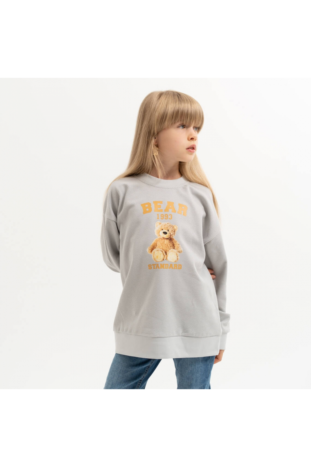 Джемпер для дівчинки сірий двонитка