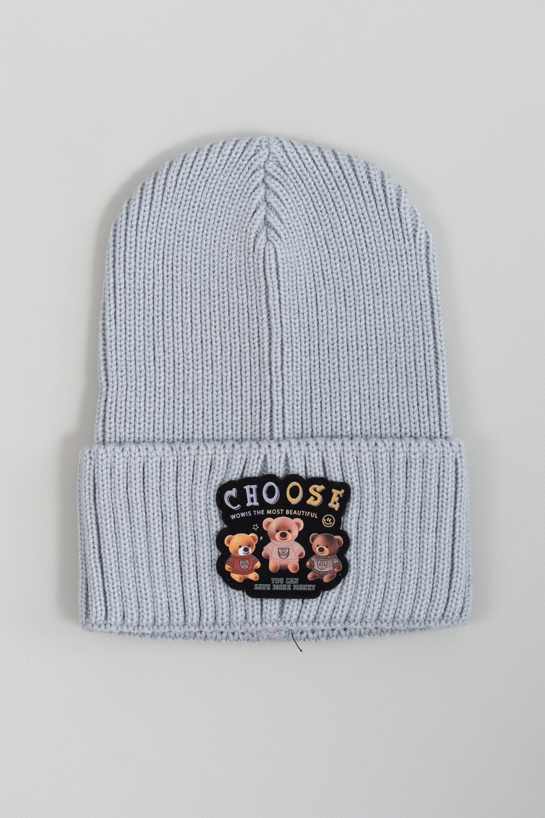 Шапка для дівчинки світло-сірий в'язка