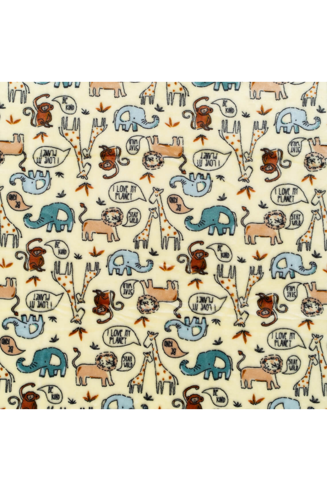 Пухнастий плед ясельний Зоо жовтий велсофт