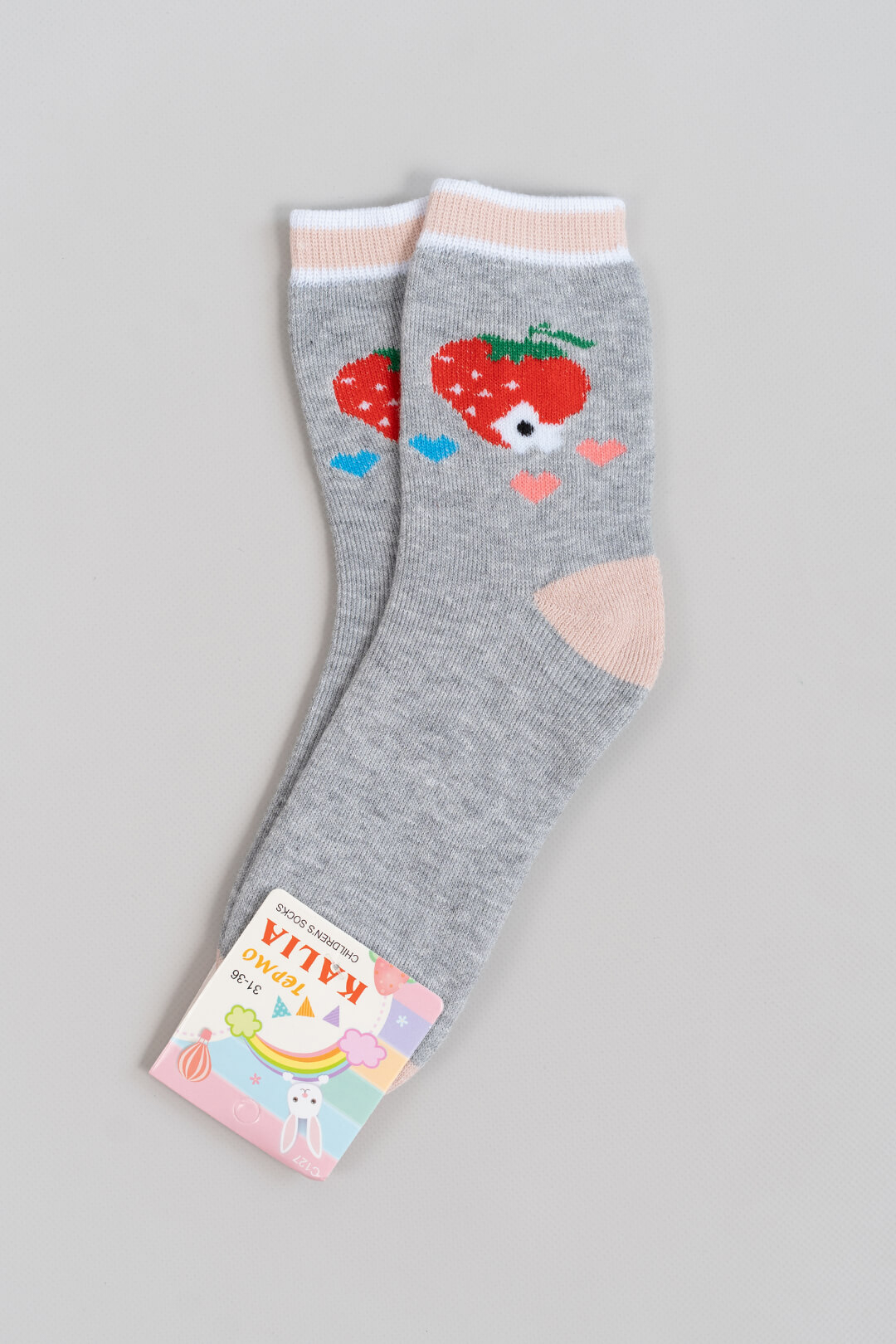Шкарпетки для дівчинки сірий махра