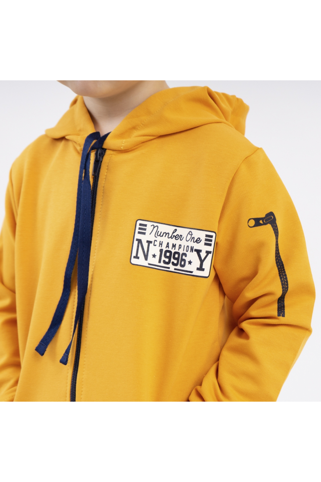 Куртка легка з капюшоном гірчичний двонитка