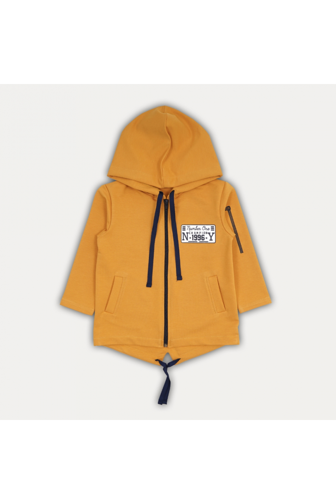 Куртка легка з капюшоном гірчичний двонитка