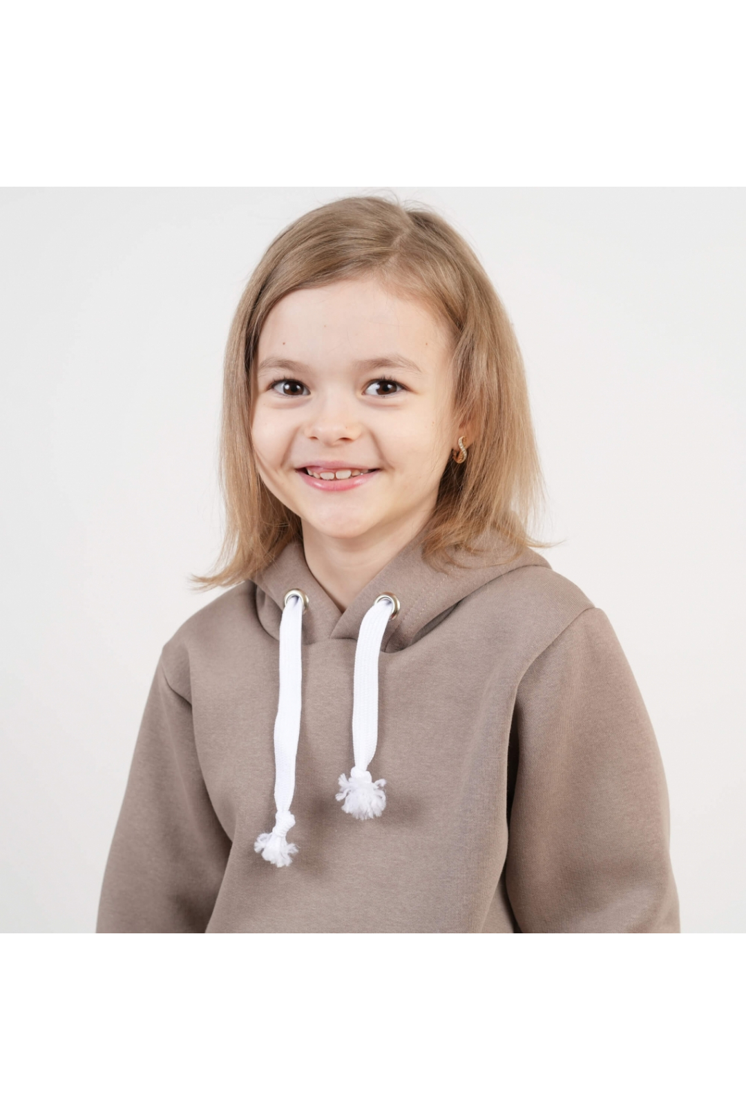 Теплий костюм для хлопчика бежевий тринитка на флісі - 1