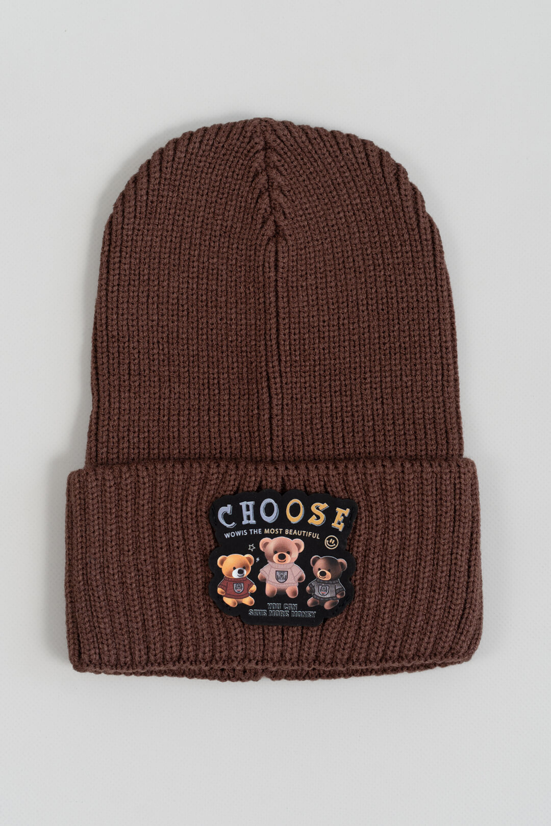 Шапка для дівчинки шоколад в'язка