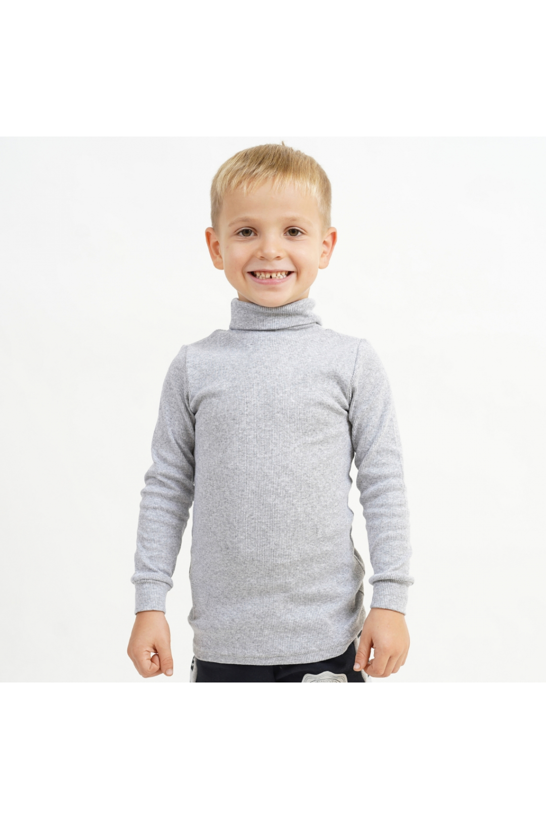 Гольф для хлопчика сірий рубчик