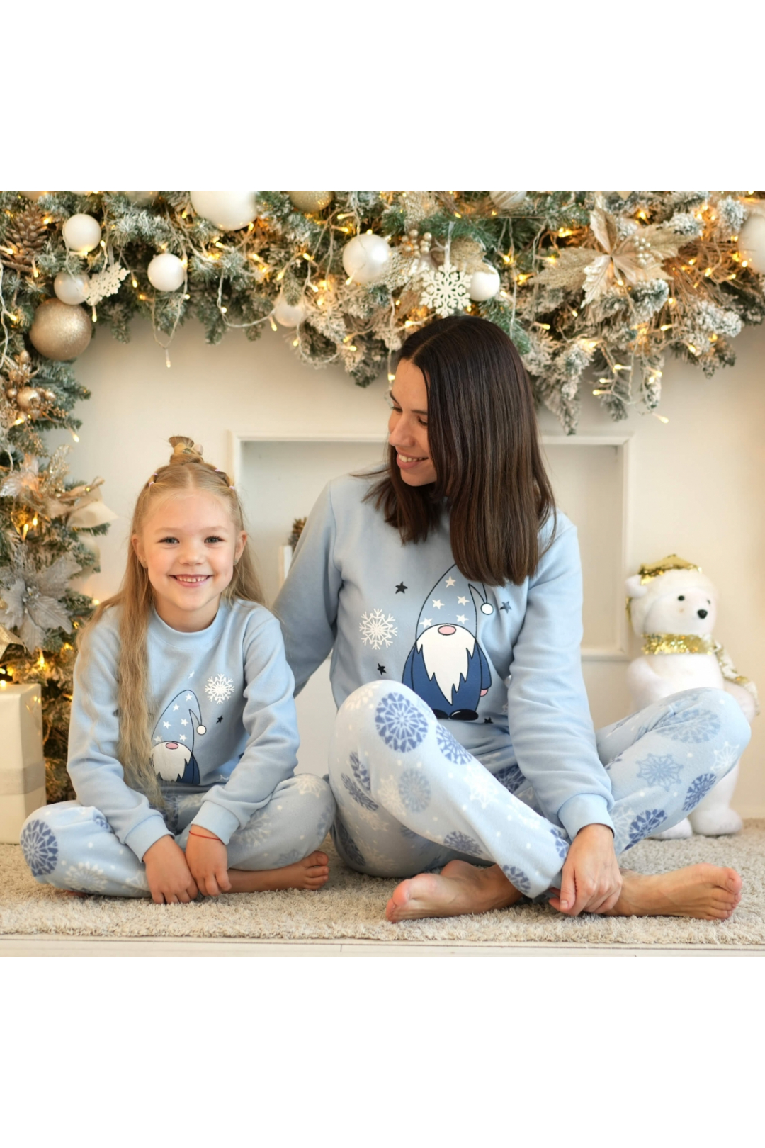 Піжама для дівчинки Гном блакитний фліс