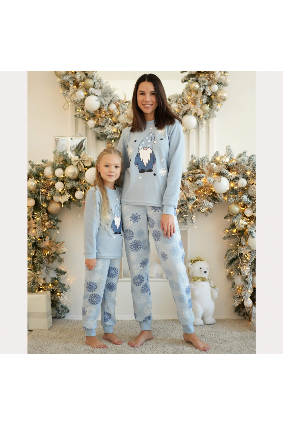 Піжама для дівчинки Гном блакитний фліс