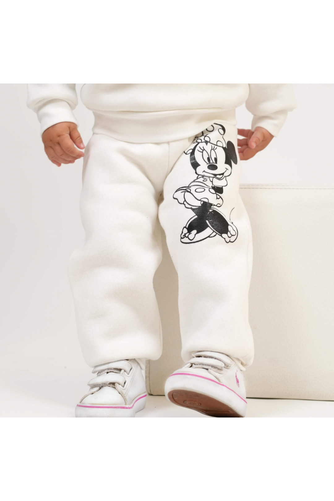 Штанці теплі для дівчинки білі тринитка на флісі