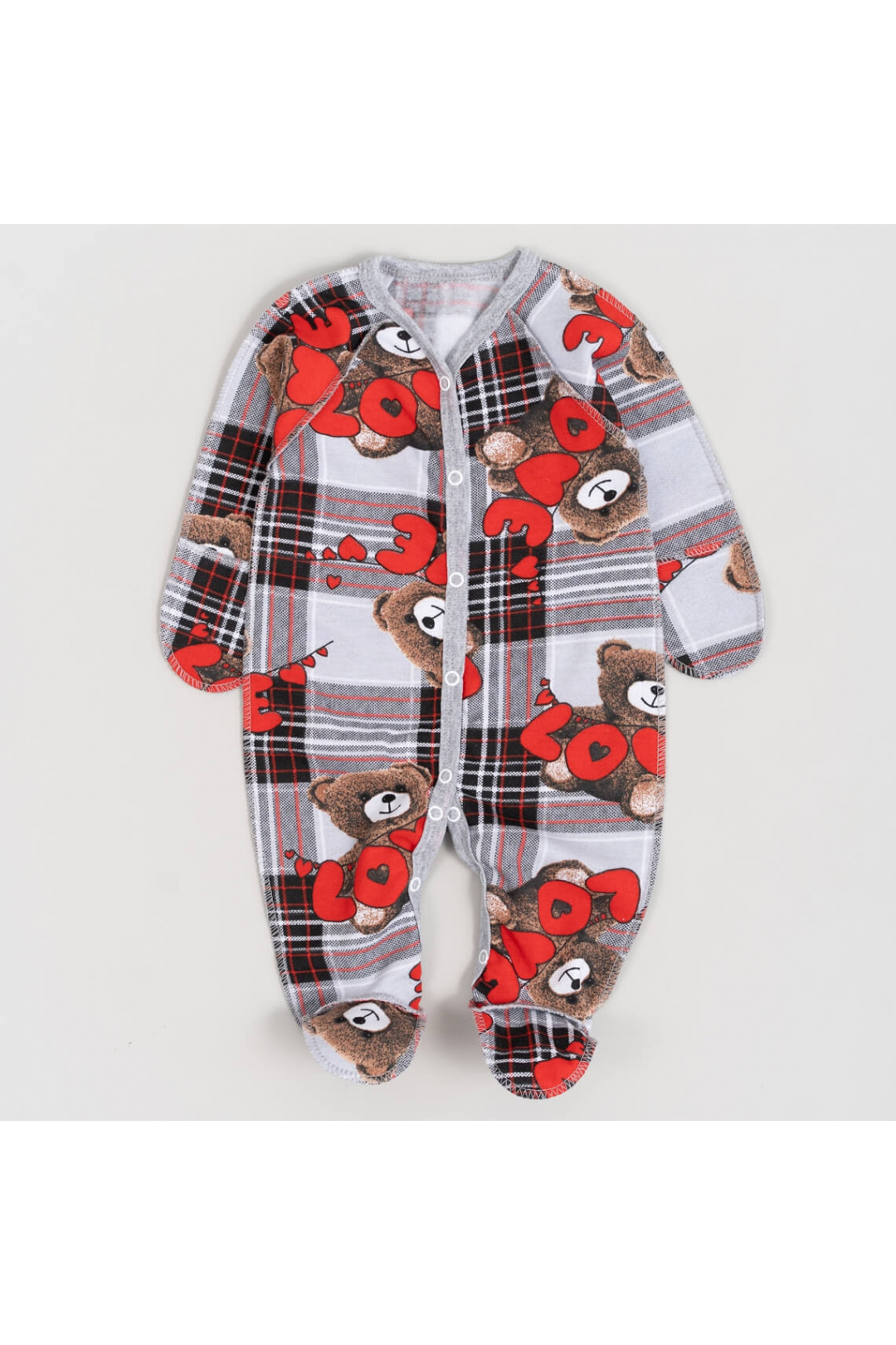 Сліп для новонароджених Ведмедики бежевий Love начіс високої якості(футер)