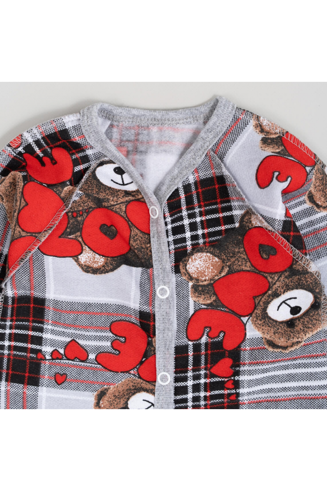 Сліп для новонароджених Ведмедики бежевий Love начіс високої якості(футер)