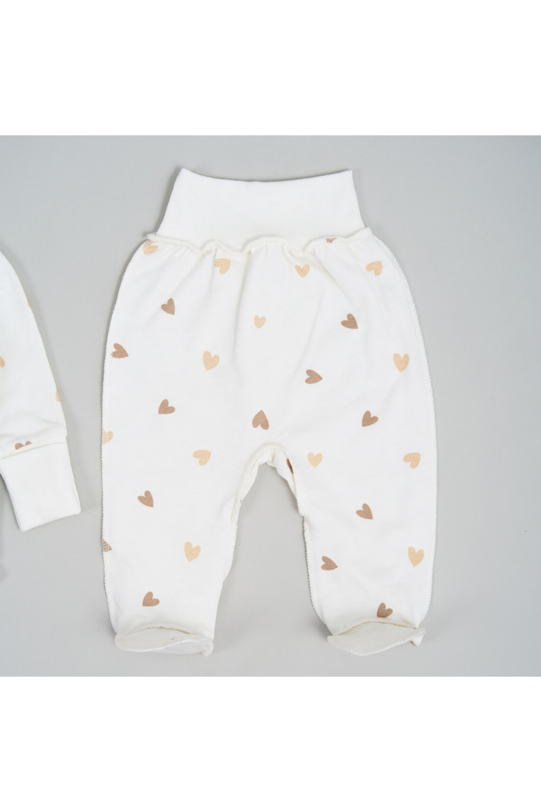 Комплект для новонароджених"Серце" молочний начіс (футер)