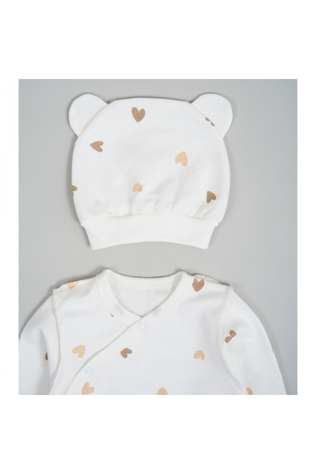 Комплект для новонароджених"Серце" молочний начіс (футер)