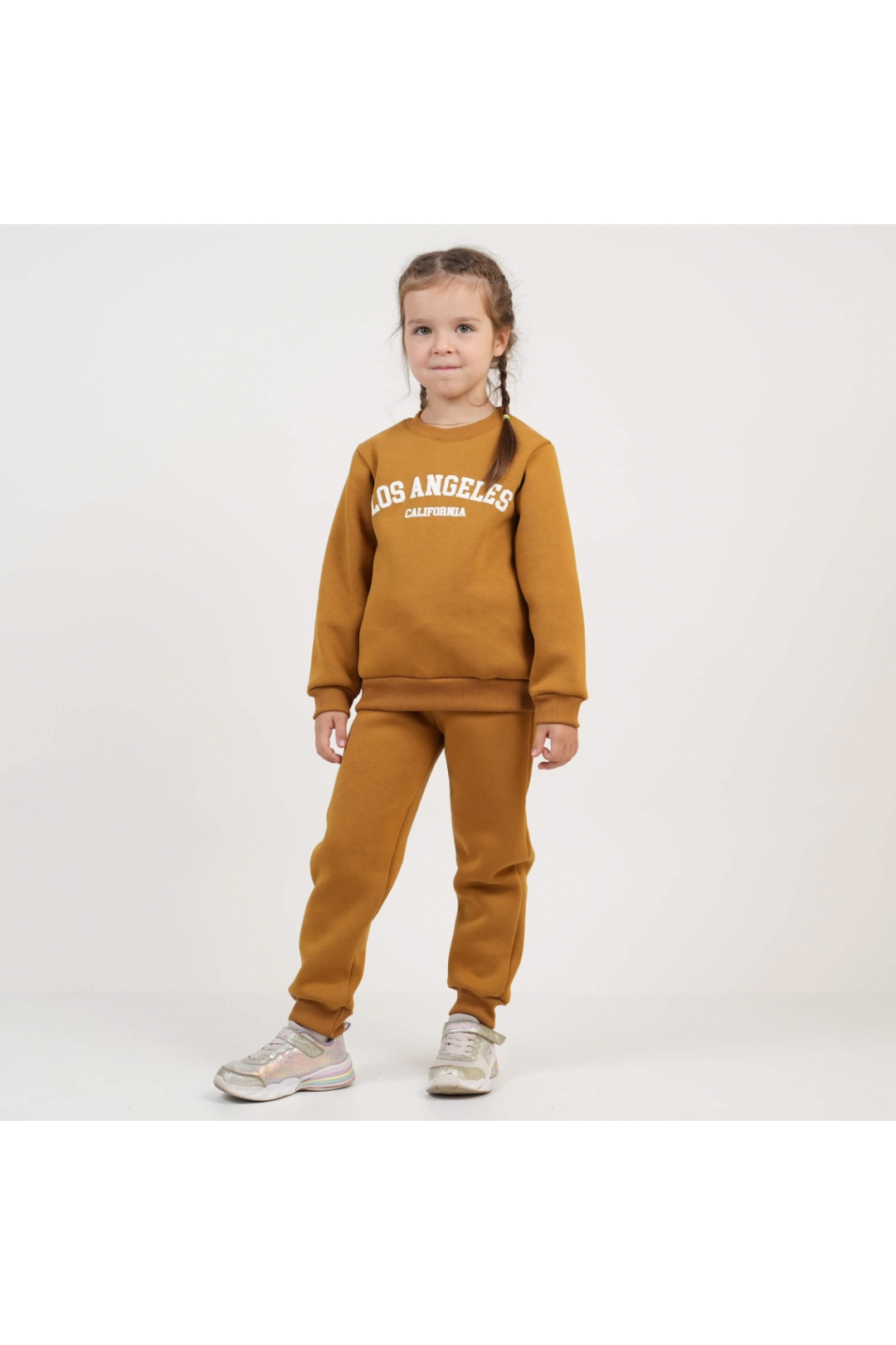 Костюм теплий для дівчинки карамель тринитка на флісі