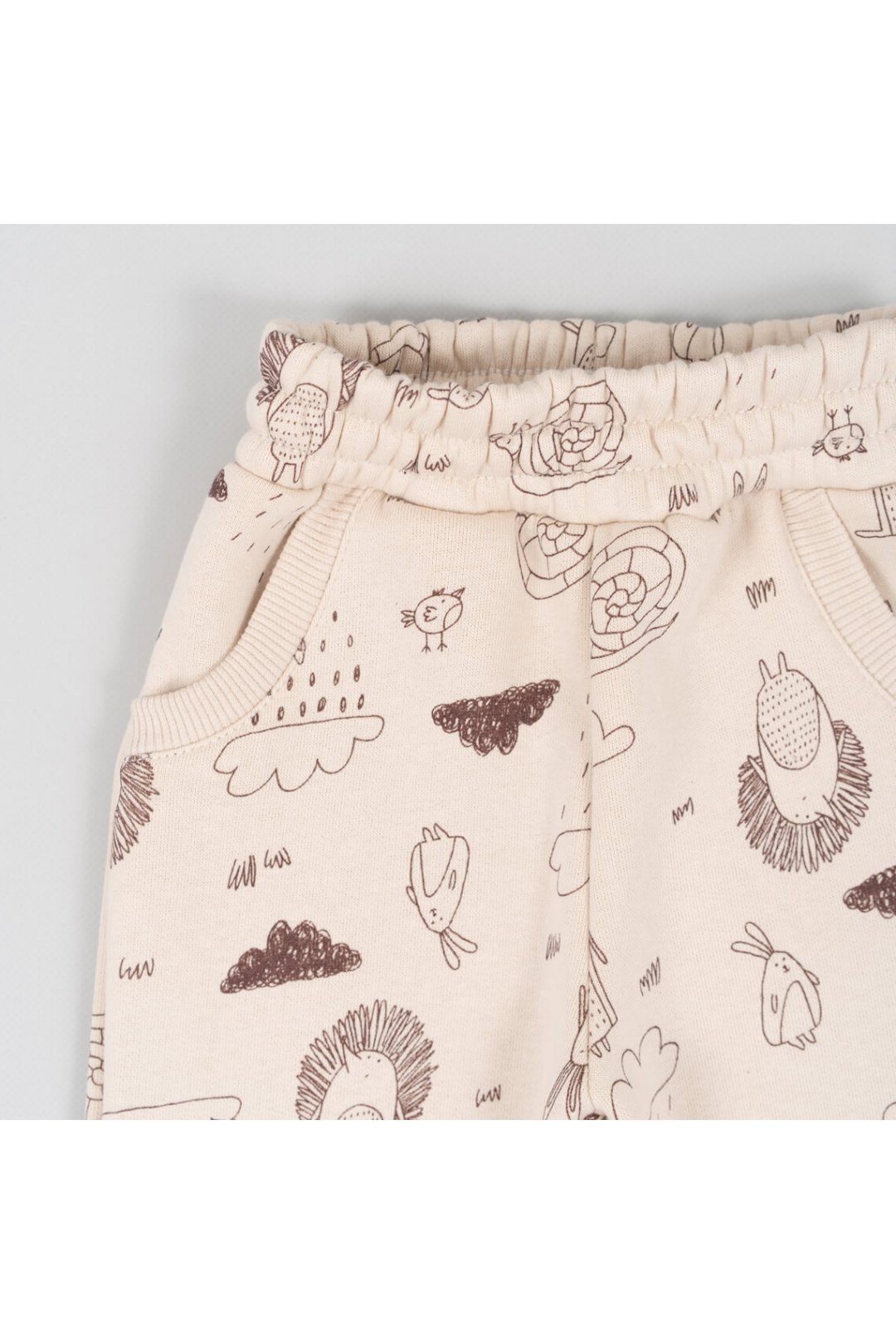 Теплі штанці для малят Лісові Звірята молочний тринитка на флісі