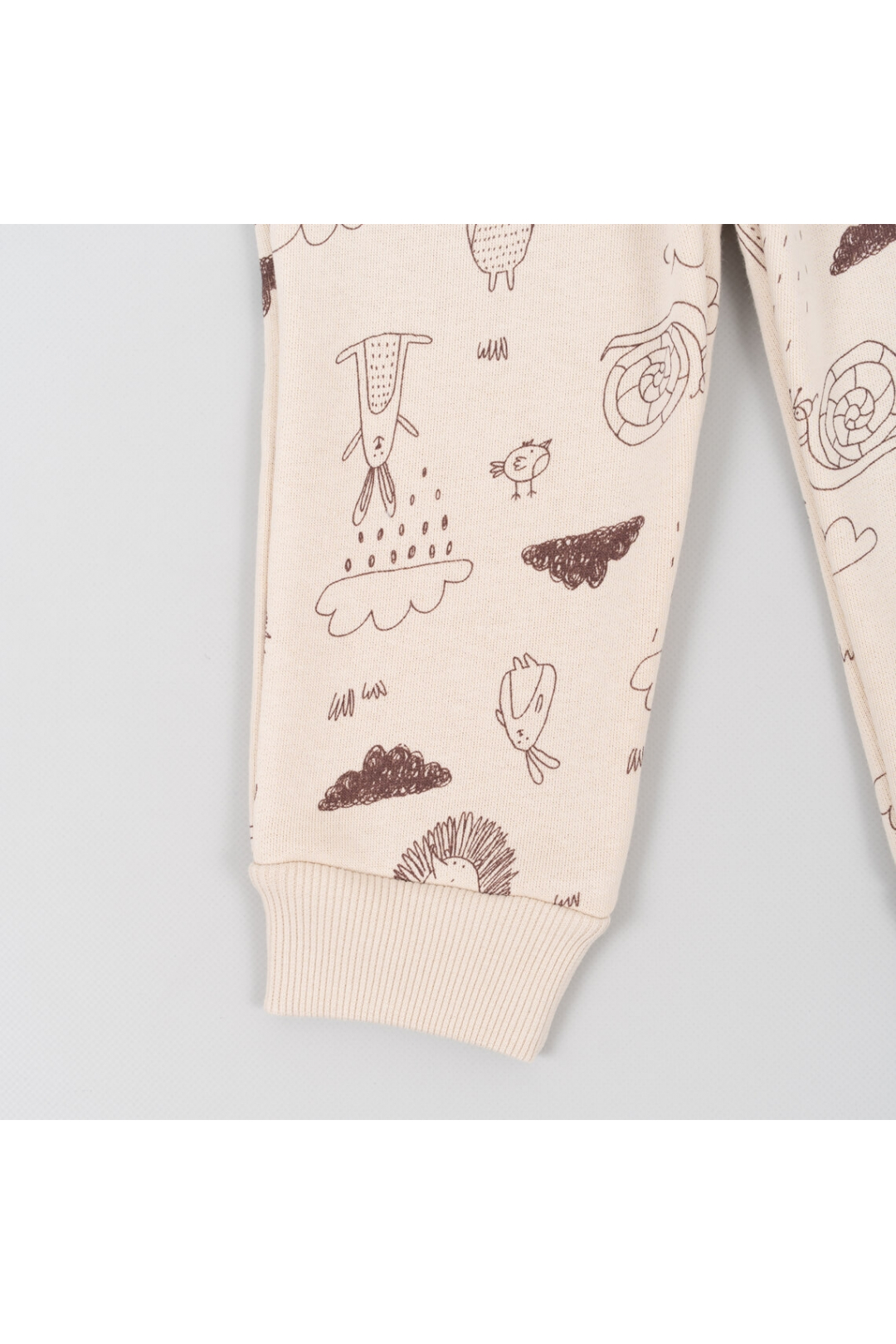 Теплі штанці для малят Лісові Звірята молочний тринитка на флісі