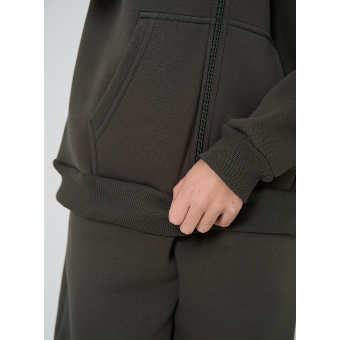 Костюм для хлопчика хакі тринитка на флісі