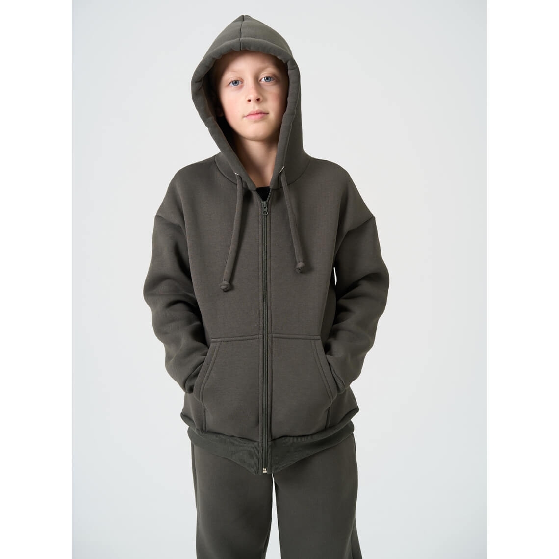 Костюм для хлопчика хакі тринитка на флісі