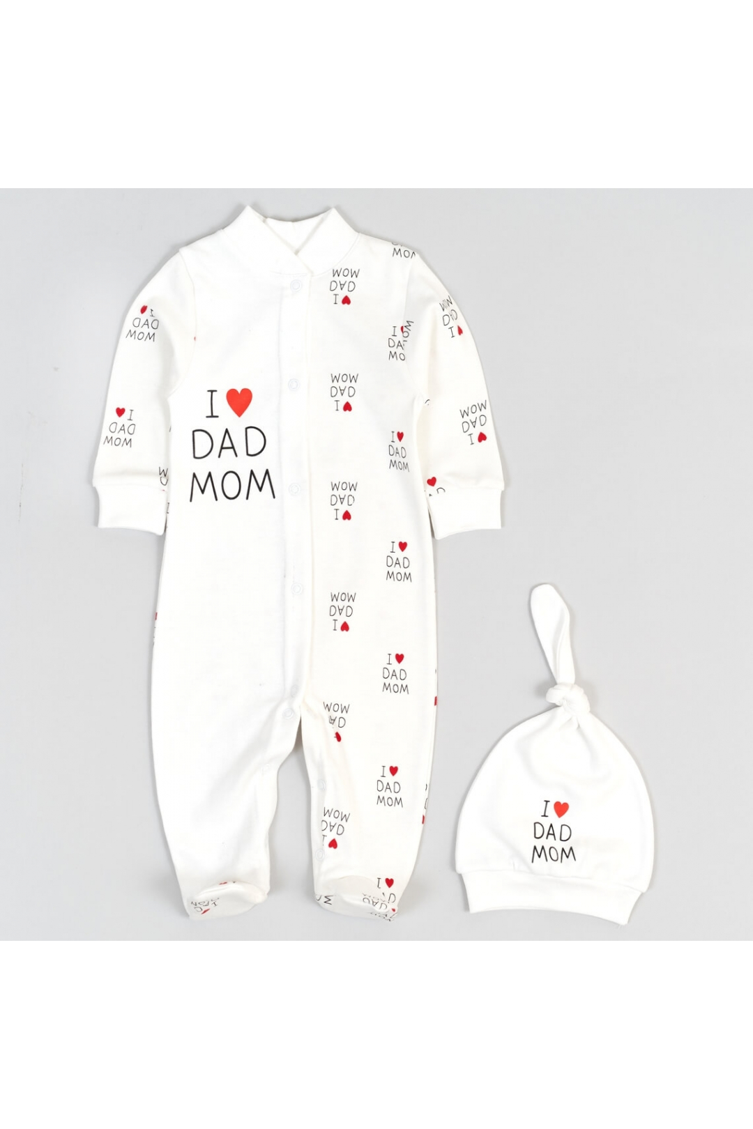 Чоловічок з шапочкою вузликом для малят молочний інтерлок