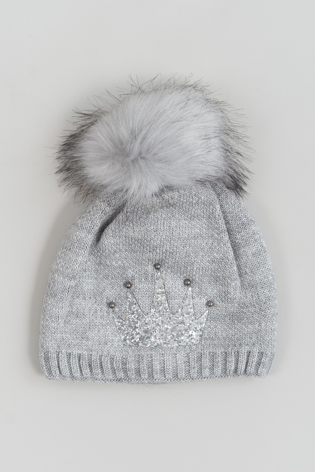 Шапка на флісі для дівчинки мишиний в'язка