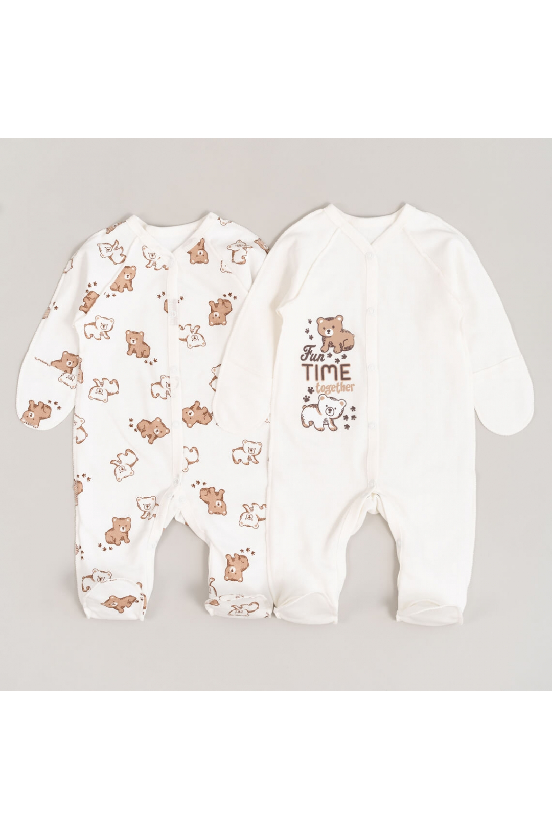 Чоловічки Сліпи Пара сліпів для новонароджених Ведмедики молочний начіс (футер)