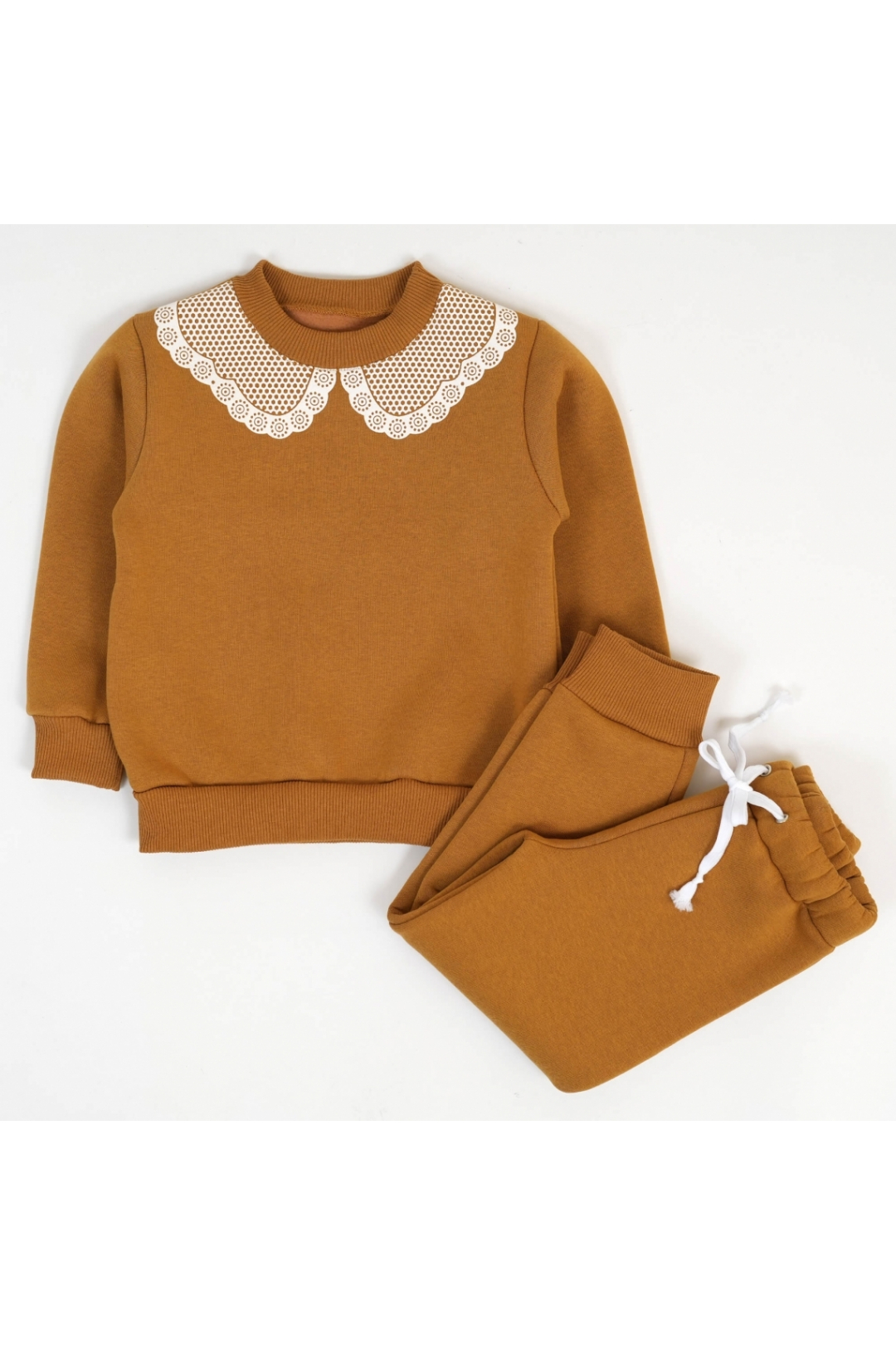 Костюм для дівчинки гірчичний тринитка на флісі