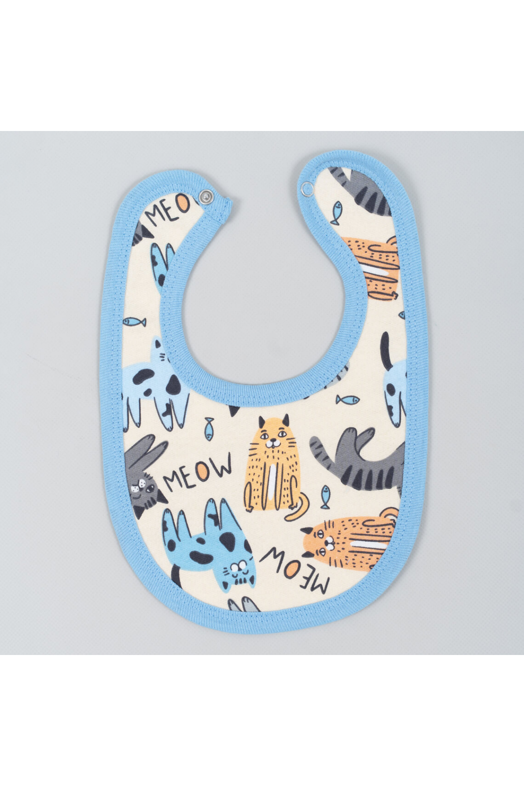 Слинявчик дитячий  Котики Meow жовтий начіс (футер)