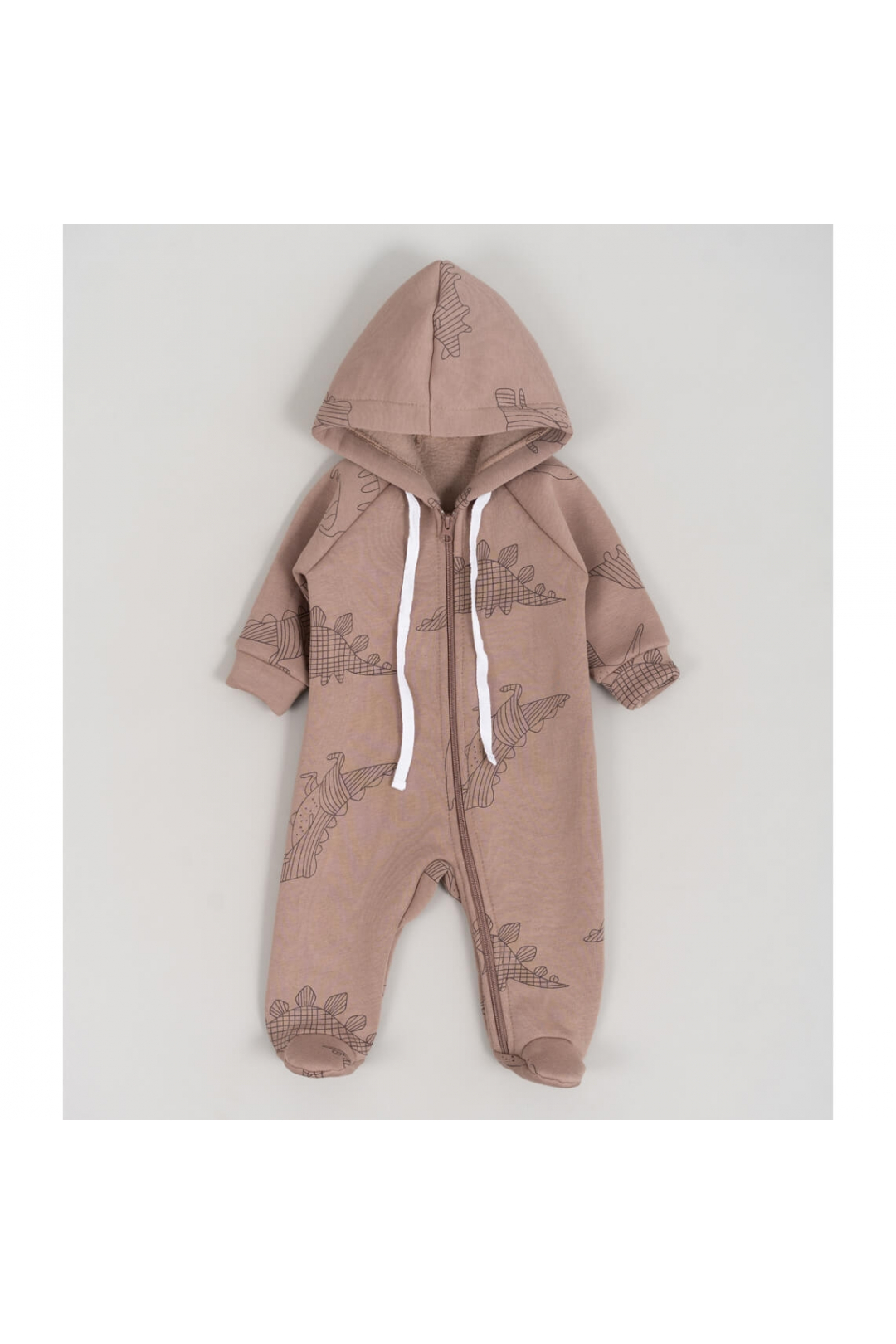 Комбінезон для малят Діно мокко тринитка  на флісі