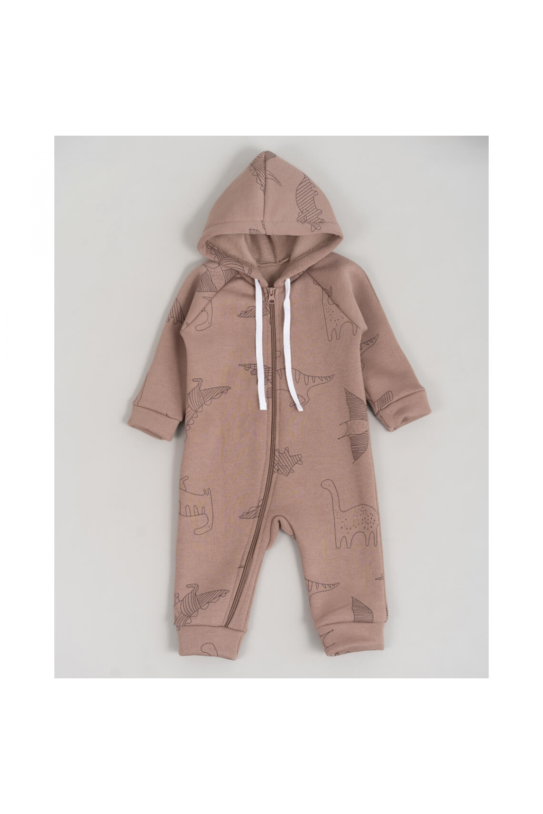 Комбінезон для малят Діно мокко тринитка  на флісі