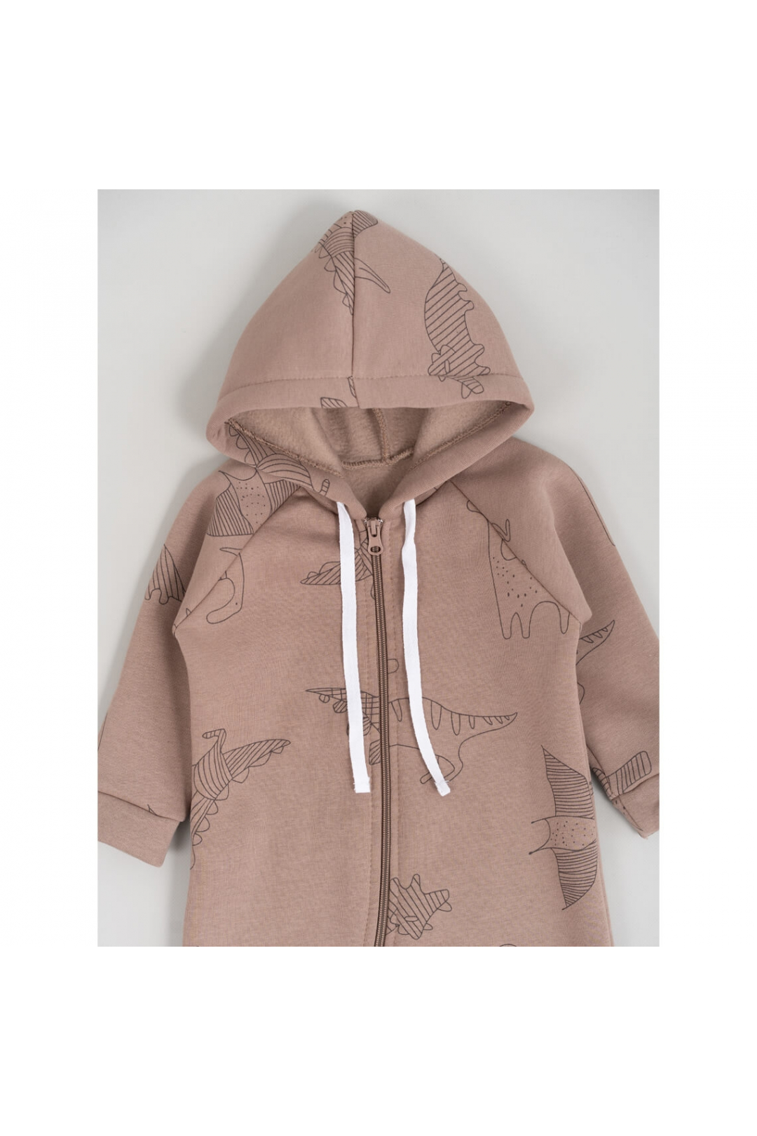 Комбінезон для малят Діно мокко тринитка  на флісі