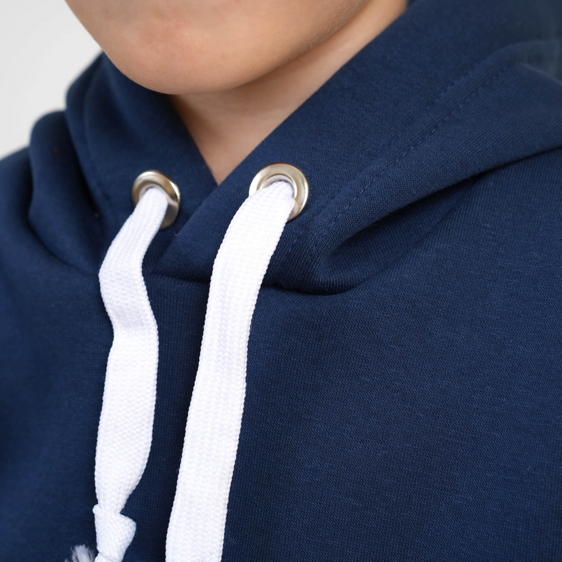 Теплий костюм для хлопчика темно-синій тринитка на флісі