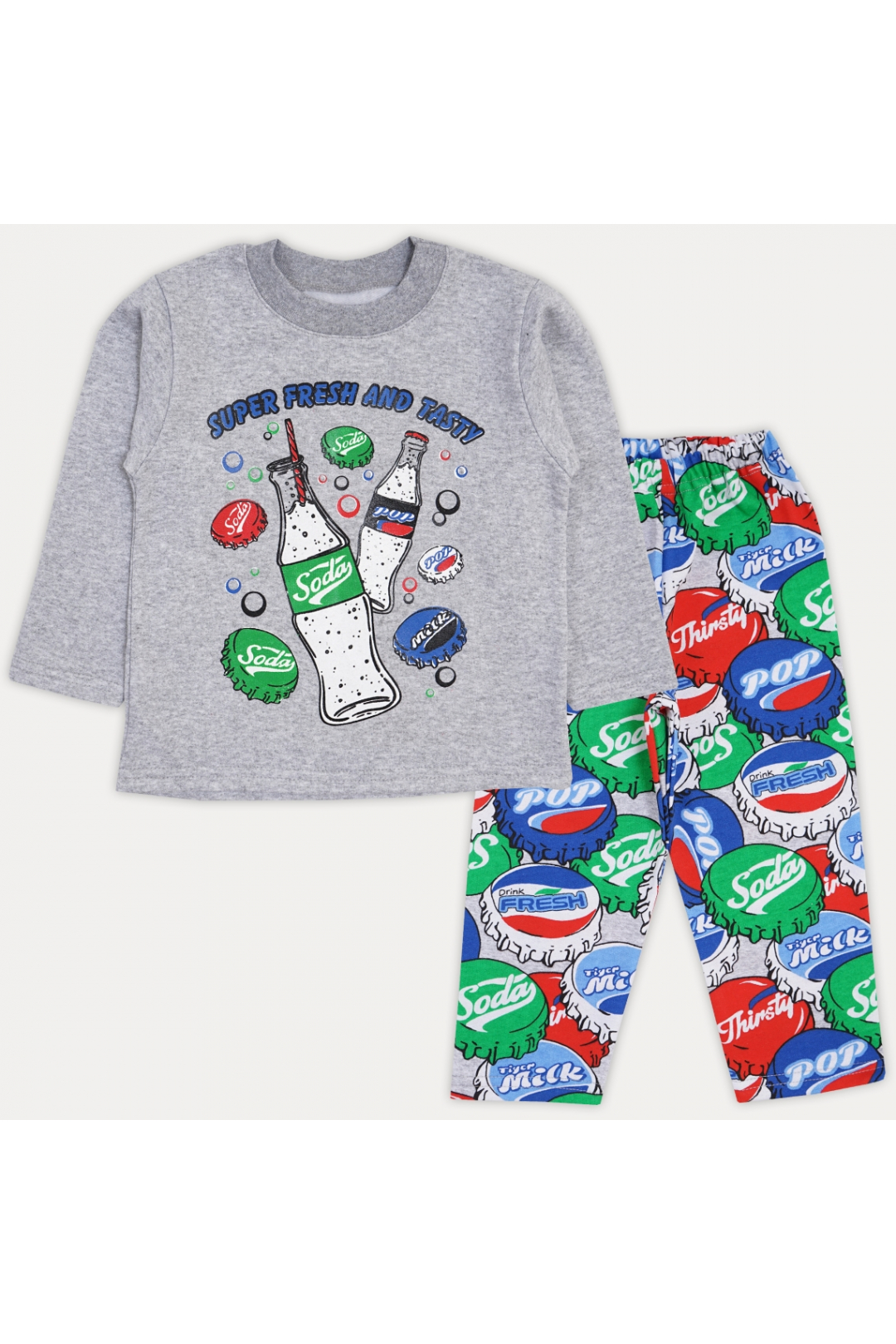 Піжама для хлопчика Кола сірий начіс (футер)