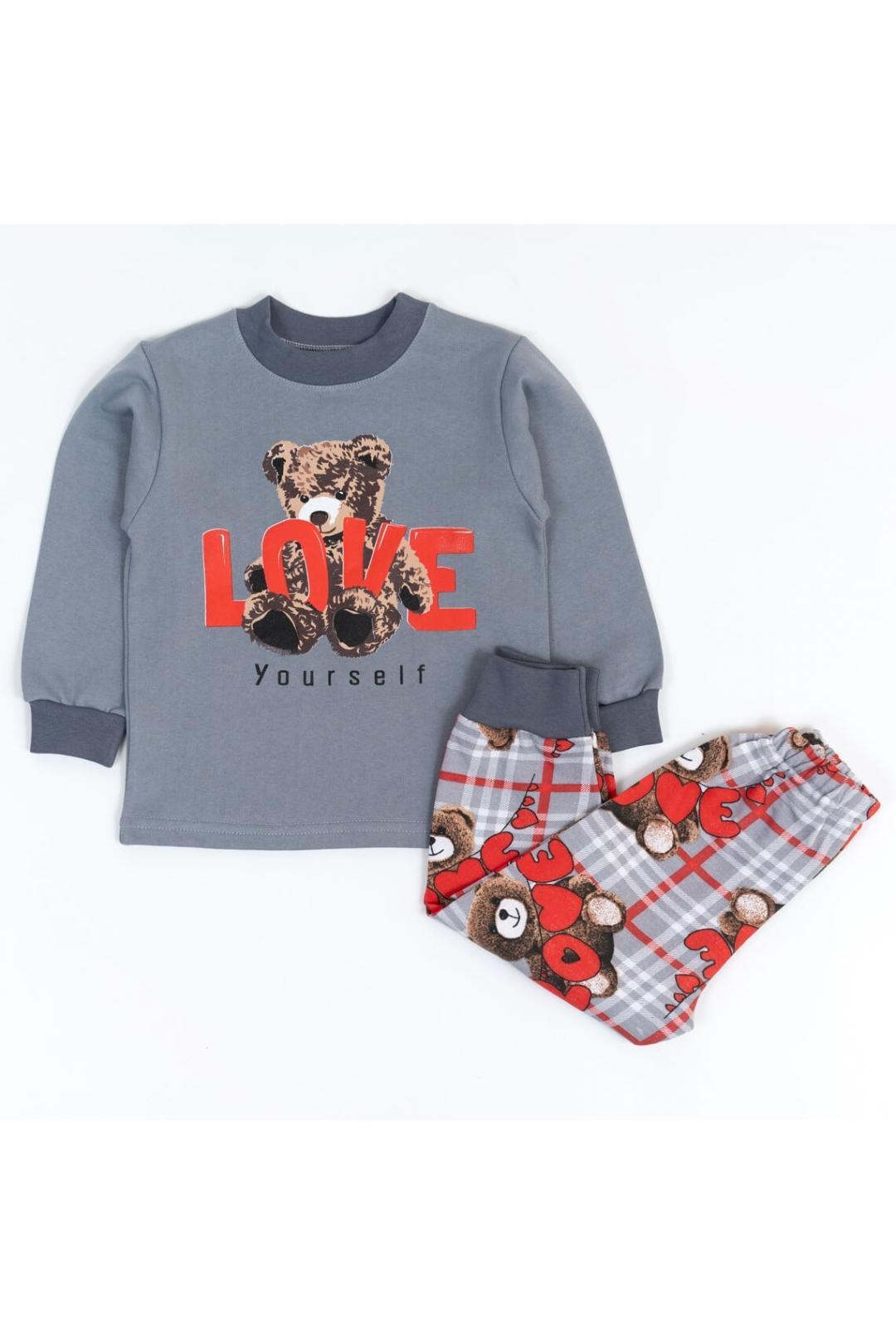 Піжама для хлопчика графіт начіс (футер)