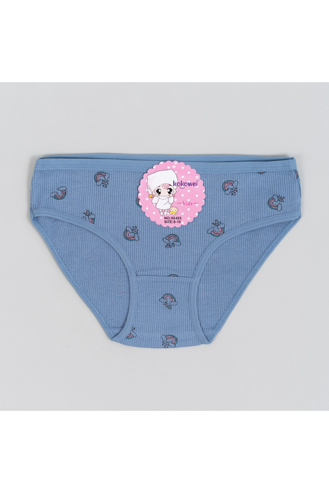 Трусики для дівчинки сіро-блакитний рубчик-преміум