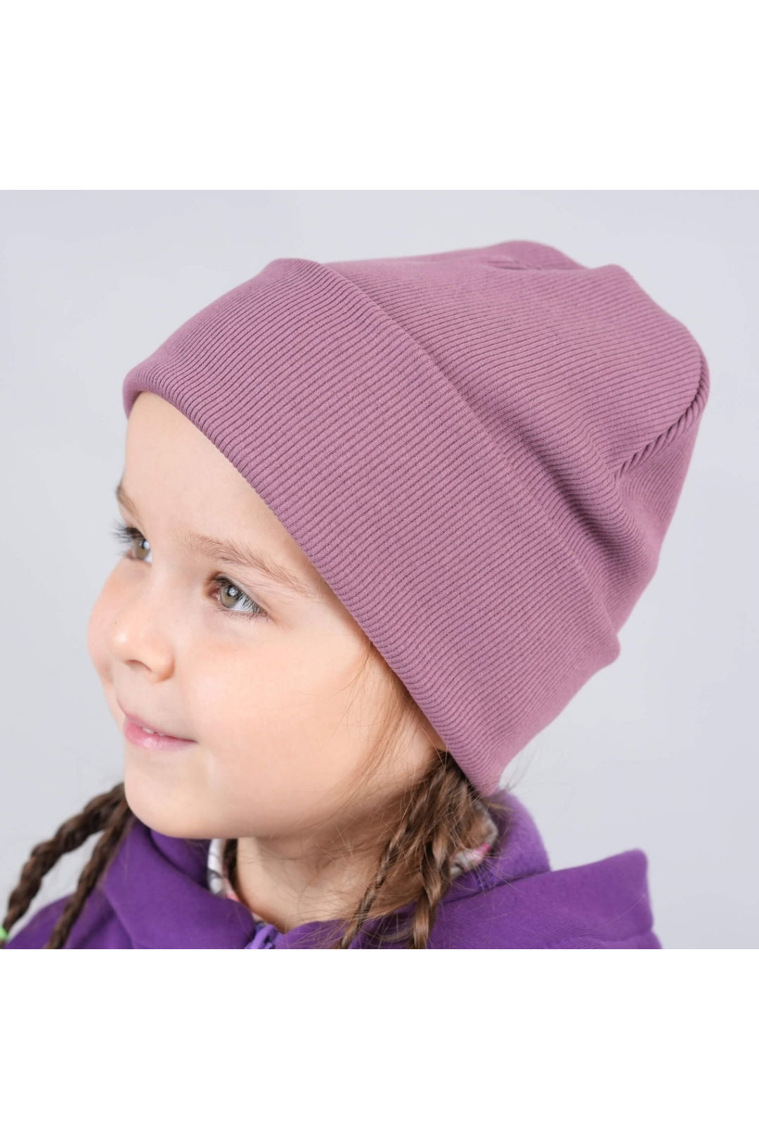 Шапка для дівчинки запорошена троянда стретч
