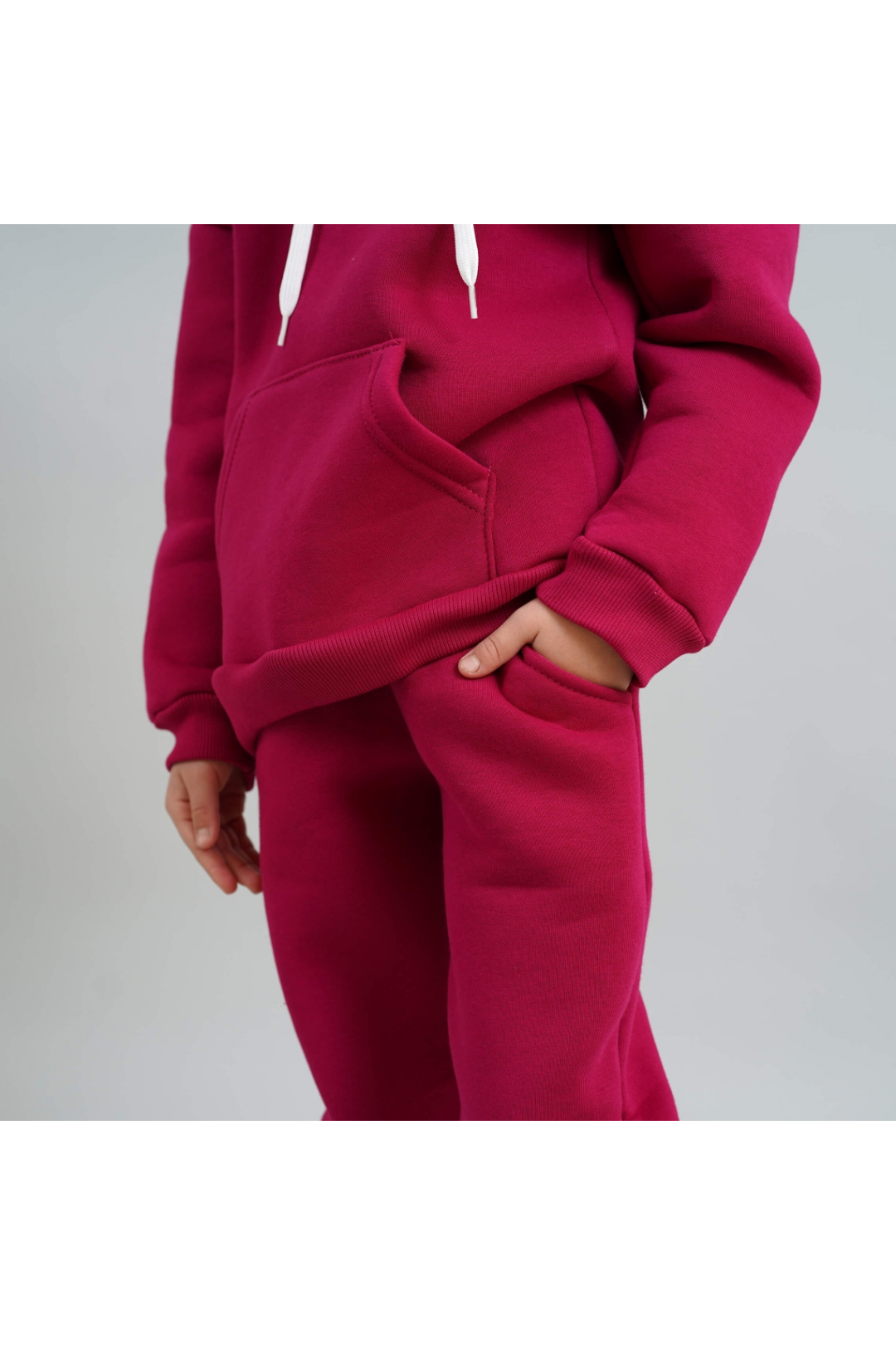 Теплий костюм для дівчинки ягідний тринитка на флісі