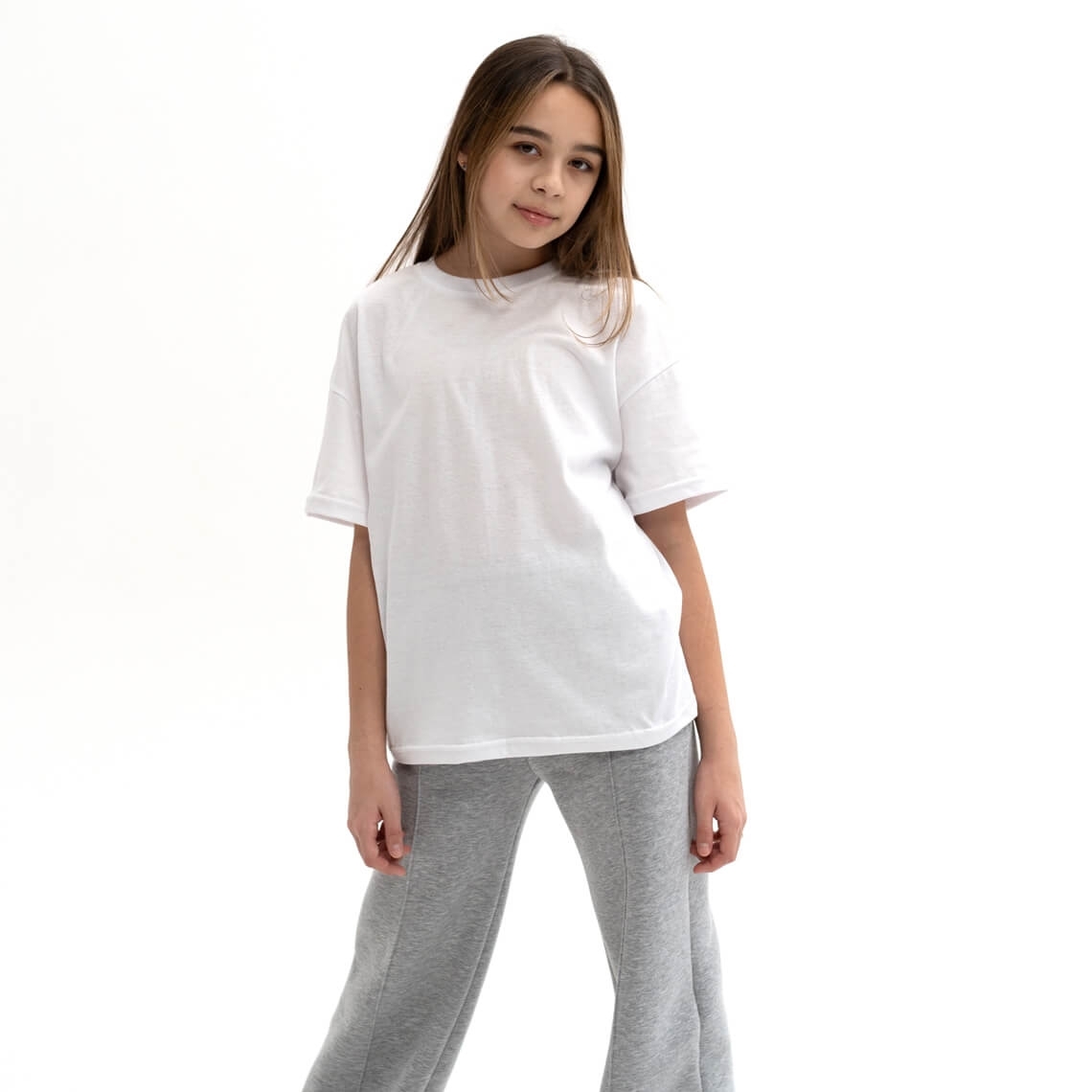 Футболка оверсайз для дівчинки білий кулір