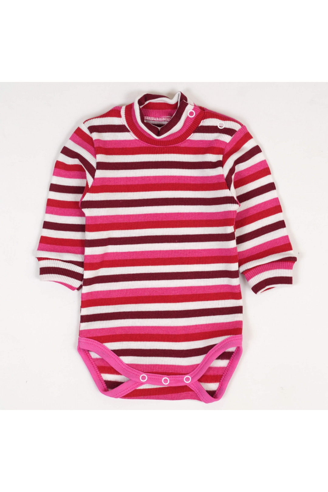 Боді теплий в полоску фуксія рубчик з начісом