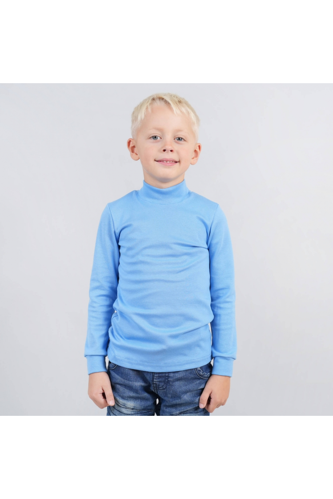 Гольф  для хлопчика блакитний стрейч