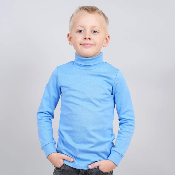 Гольф  для хлопчика блакитний стрейч