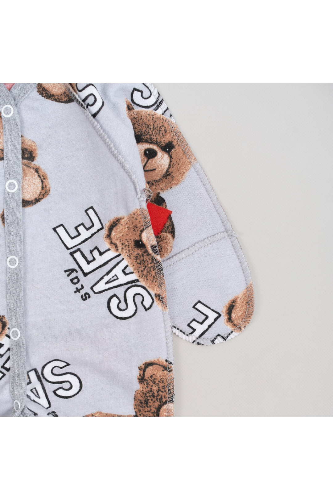 Сліп для новонароджених Ведмедики сірий начіс високої якості(футер)