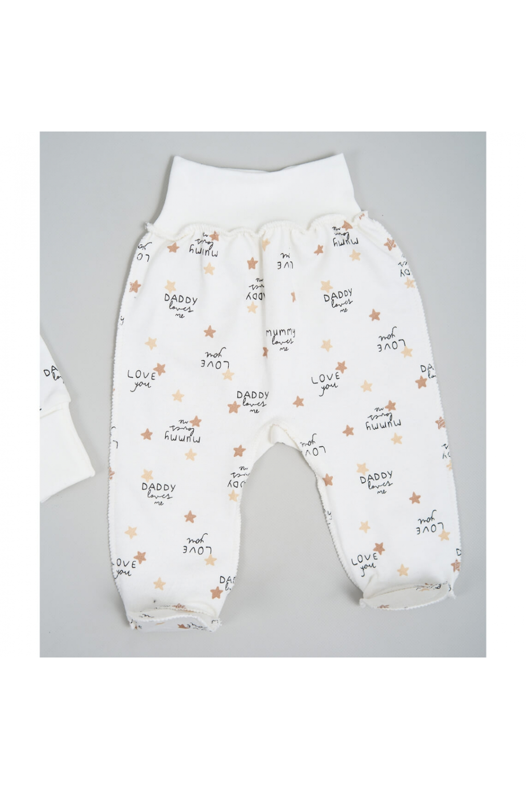 Комплект для новонароджених "Мамо кохає мене" молочний начіс (футер)
