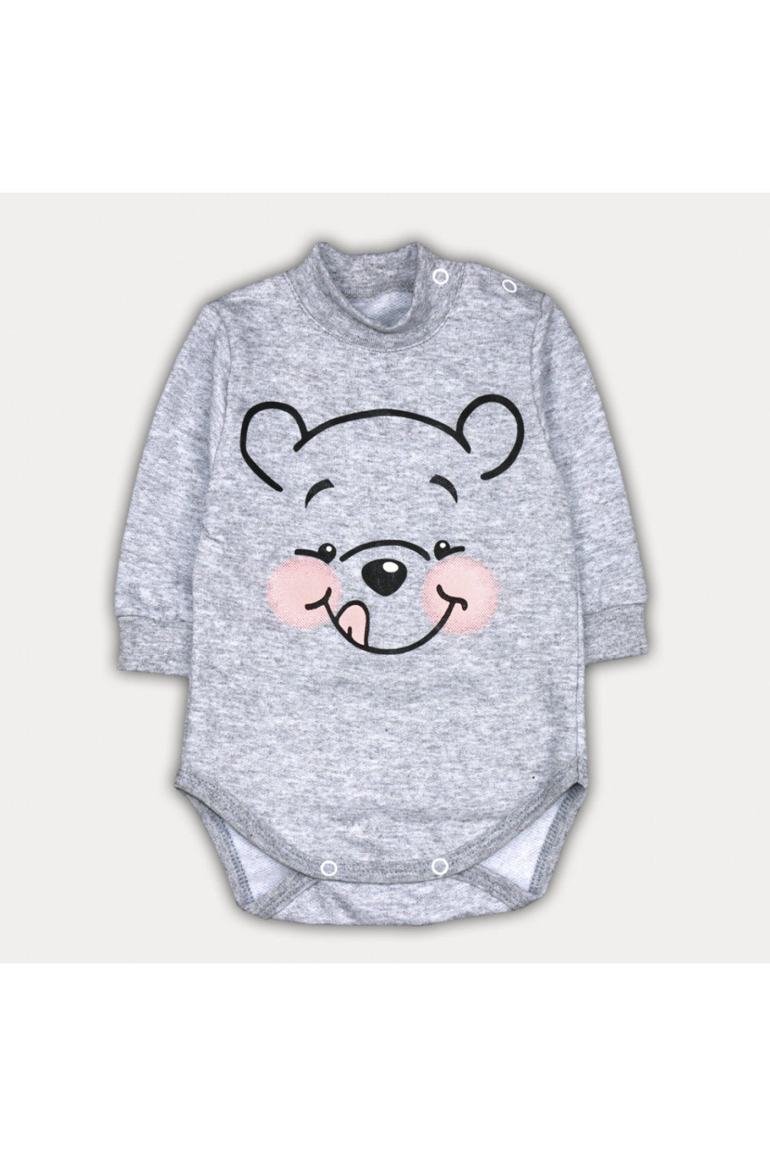 Боді для малюків Ведмежатко сірий начіс (футер)