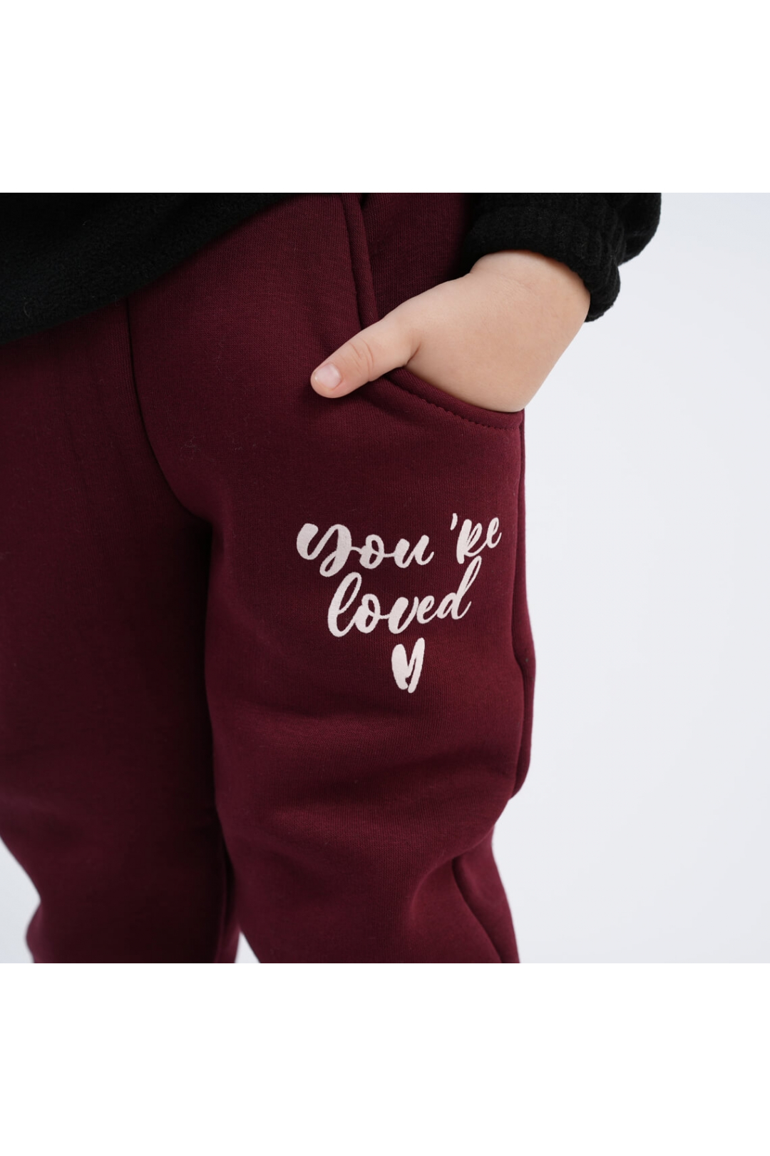 Штани для дівчинки бордо тринитка на флісі