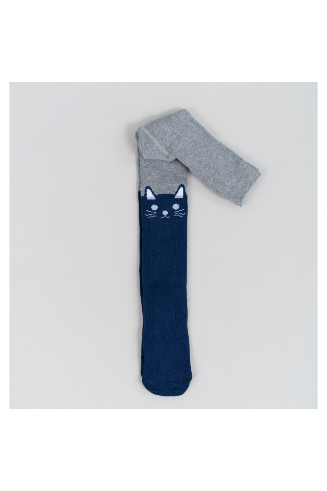 Колготки для дівчинки сіро-сині махра